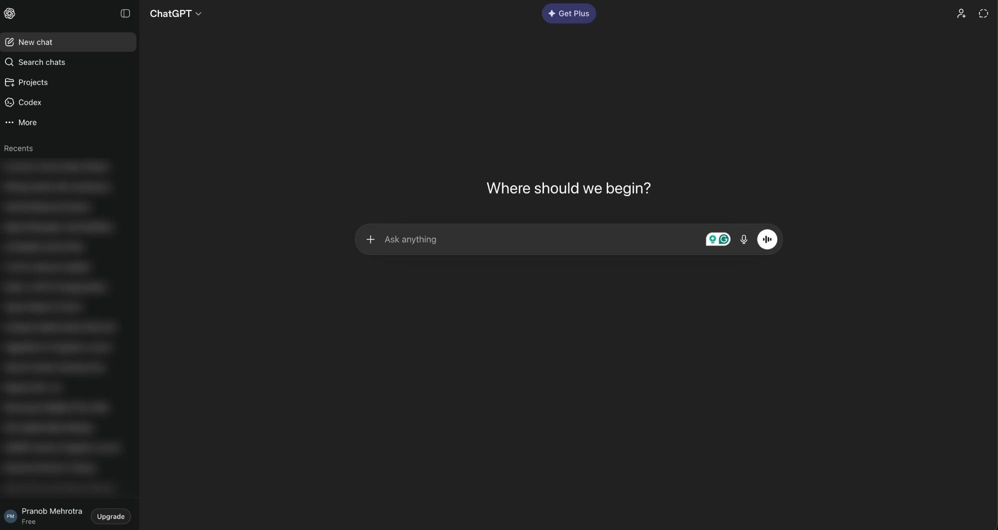 ChatGPT screenshot